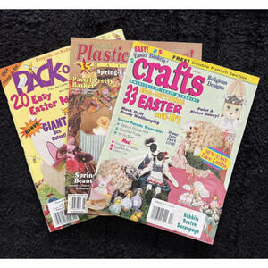 Vintage Easter Craft Magazines, Set of 3, 1990's, Variety of Crafts, Spring Time